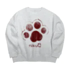 WebArtsの肉球をモチーフにしたオリジナルブランド「nikuQ」（猫タイプ）です Big Crew Neck Sweatshirt