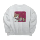 猫のきぬくんのお店の素敵な夜 Big Crew Neck Sweatshirt