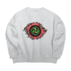 無頭犬市作九の一の火焔太鼓 Big Crew Neck Sweatshirt