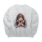 StellaのAIメイドカフェ　ジュンちゃん Big Crew Neck Sweatshirt