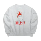 ZONT-13_SUの炎上猫 Big Crew Neck Sweatshirt