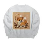 dcgnori／ワンコ画像の柴犬、縄文☆彡古代くん Big Crew Neck Sweatshirt