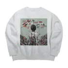 底辺の底辺好きな事を気ままに…。の平和 ウエヲムイテアルコウ。 Big Crew Neck Sweatshirt