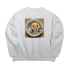 dcgnori／ワンコ画像のおむすび三角顔のしばちゃんワンプレート Big Crew Neck Sweatshirt