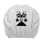 QUQU_WORKSの雑面 安摩デザイン 雅楽 能楽 ブラック Big Crew Neck Sweatshirt