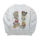 猫のきぬくんのお店のれおまるくん一家　雪山ツアー Big Crew Neck Sweatshirt