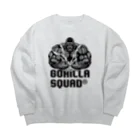 GORILLA SQUAD 公式ノベルティショップのアングリーゴリラビルダー/ロゴ黒 Big Crew Neck Sweatshirt