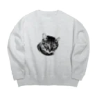 OnePlusDog の猫 Big Crew Neck Sweatshirt