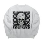 かるるんショップの骸骨紳士シリーズ　微笑 Big Crew Neck Sweatshirt