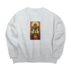 mirinconixのブリキのヴィンテージ風ロボットのイラスト Big Crew Neck Sweatshirt