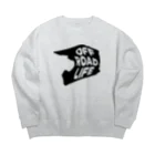 QUQU_WORKSのオフロードライフ オフロードヘルメットシルエットデザイン ブラック Big Crew Neck Sweatshirt