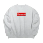 Mappila SHOPのFlatearth Box Logo (RED) フラットアース ボックスロゴ(レッド) Big Crew Neck Sweatshirt