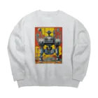 mirinconixのレトロで大きくてジャンクな戦闘用ロボットくん Big Crew Neck Sweatshirt