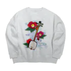 綾錦工房 りこりすの三味線 -雪月花- 【椿】 Big Crew Neck Sweatshirt