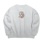 So湖いらの「滋賀のもん」ふなずし 線画ビッグシルエットスウェット Big Crew Neck Sweatshirt