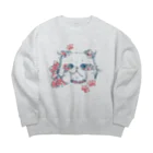 Reea wkoのふわっねっこっ Big Crew Neck Sweatshirt