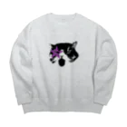 むぎみそ商店のあっかんべー猫 Big Crew Neck Sweatshirt