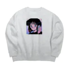 みどりいろ通信のもしもし Big Crew Neck Sweatshirt