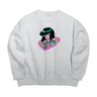 みどりいろ通信の赤い糸 Big Crew Neck Sweatshirt