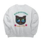 Yokokkoの店のサングラスCAT👓（英文字ver.） Big Crew Neck Sweatshirt