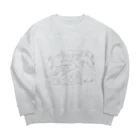 ゴン太くんの猫の繋がりくん。 Big Crew Neck Sweatshirt