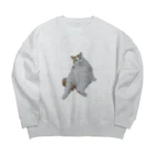 nemonemonemoのSHIRONEKO (LAZY) Big Crew Neck Sweatshirt