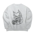 謎モノ店のせまりくるケモノ Big Crew Neck Sweatshirt