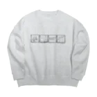 YuSunsetのりらっくすうさぎ4コマ（黒） Big Crew Neck Sweatshirt