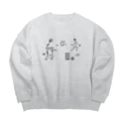 WAMI ARTの庭球蛙(前面文字あり) Big Crew Neck Sweatshirt