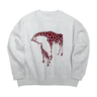 K.tskdのgiraffe  love Big Crew Neck Sweatshirt