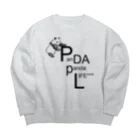 PANDA panda LIFE***の文字を運ぶパンダ Big Crew Neck Sweatshirt