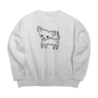 akane_art（茜音工房）のゆるチワワ（クリア） Big Crew Neck Sweatshirt