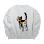 Riotoのねこけつω（三毛猫） Big Crew Neck Sweatshirt