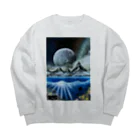 oshimuraのスプレーアート　月光🌕　オシムラサイン入り Big Crew Neck Sweatshirt