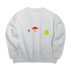 お白湯の脳内のタマゴタケとひよこ Big Crew Neck Sweatshirt