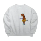 ふくろーさんのお絵かき屋さん。のかぼちゃぱんつ。 Big Crew Neck Sweatshirt