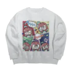 猫飯ちゃみのアメコミ風（ちょっとうすいカラー） Big Crew Neck Sweatshirt