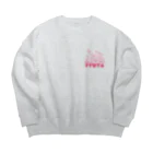 あまみやのフシギの森のピュータ pink Big Crew Neck Sweatshirt