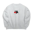  むきむき   地球生活のおんなのこ Big Crew Neck Sweatshirt