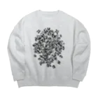 Shinya_rocketの群れパンダ/黒線ver. Big Crew Neck Sweatshirt