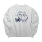 イラスト MONYAAT の**いつも見ているポメラニアンA Big Crew Neck Sweatshirt