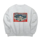 金星灯百貨店の白猫印の宇宙食　おさかな味 Big Crew Neck Sweatshirt