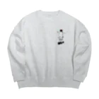 澄ノしおの小-〆切戒めのペンギン（薄い生地色用） Big Crew Neck Sweatshirt