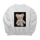 くまちゃんローズのローズちゃん(ふわふわグリーン しろくろver) Big Crew Neck Sweatshirt