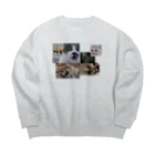 whyblueのcrazycats Big Crew Neck Sweatshirt