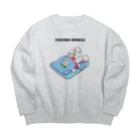 AmuAmu shopのいつも眠いねずみ　（クロ字） Big Crew Neck Sweatshirt