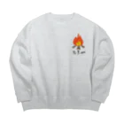 883ka75のたき火 Big Crew Neck Sweatshirt