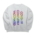 でおきしりぼ子の実験室のCOVID-19_ワクチン完全接種済(縦) Big Crew Neck Sweatshirt