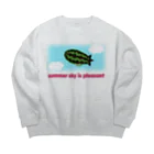 キッズモード某のスイカ飛行船 Big Crew Neck Sweatshirt