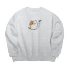 DECORの毎日ぶちにゃんこ　ぽへーver. Big Crew Neck Sweatshirt